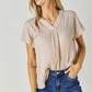 V-Neck Dolman Sleeve Solid Basic Top