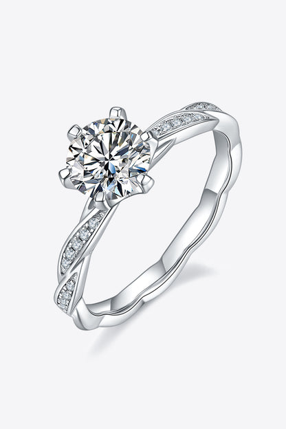 1 Carat Moissanite 925 Sterling Silver Ring