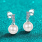 Moissanite Pearl Drop Earrings