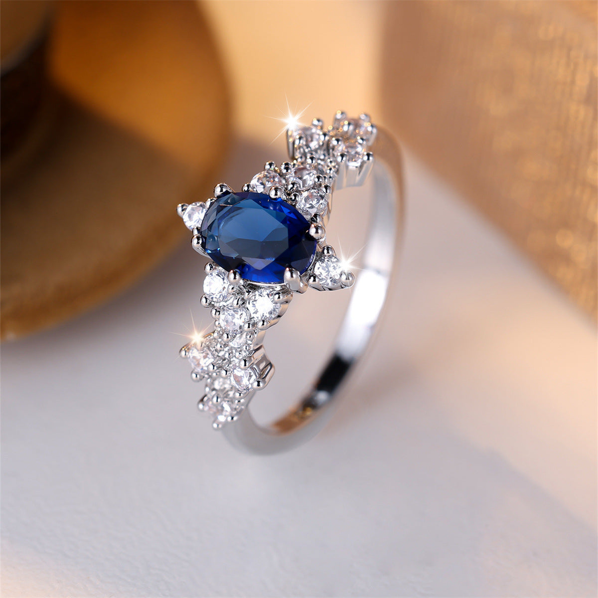 Cross-border Six-claw Horse Eye Simple Special Interest Light Luxury All-match Ring