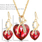 Heart-shaped faux austrian crystal zircon earrings