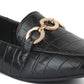 LONDON RAG CROC TEXTURED METAL SHOW DETAIL LOAFERS