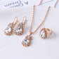 Water drop rhinestone necklace earrings ring set