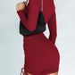 Drawstring Ruched Long Sleeve Mini Dress