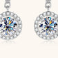 2 Carat Moissanite 925 Sterling Silver Drop Earrings