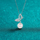 Pearl Pendant Moissanite 925 Sterling Silver Necklace