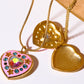 Rhinestone Decor Heart Box Pendant Necklace