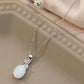 Opal Oval Pendant Chain Necklace