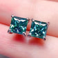 2 Carat Square Moissanite Four-Prong Earrings