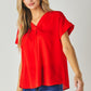 V-Neck Dolman Sleeve Solid Basic Top