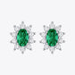 1 Carat Lab-Grown Emerald Stud Earrings