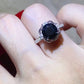 2 Carat Black Moissanite Floral Ring