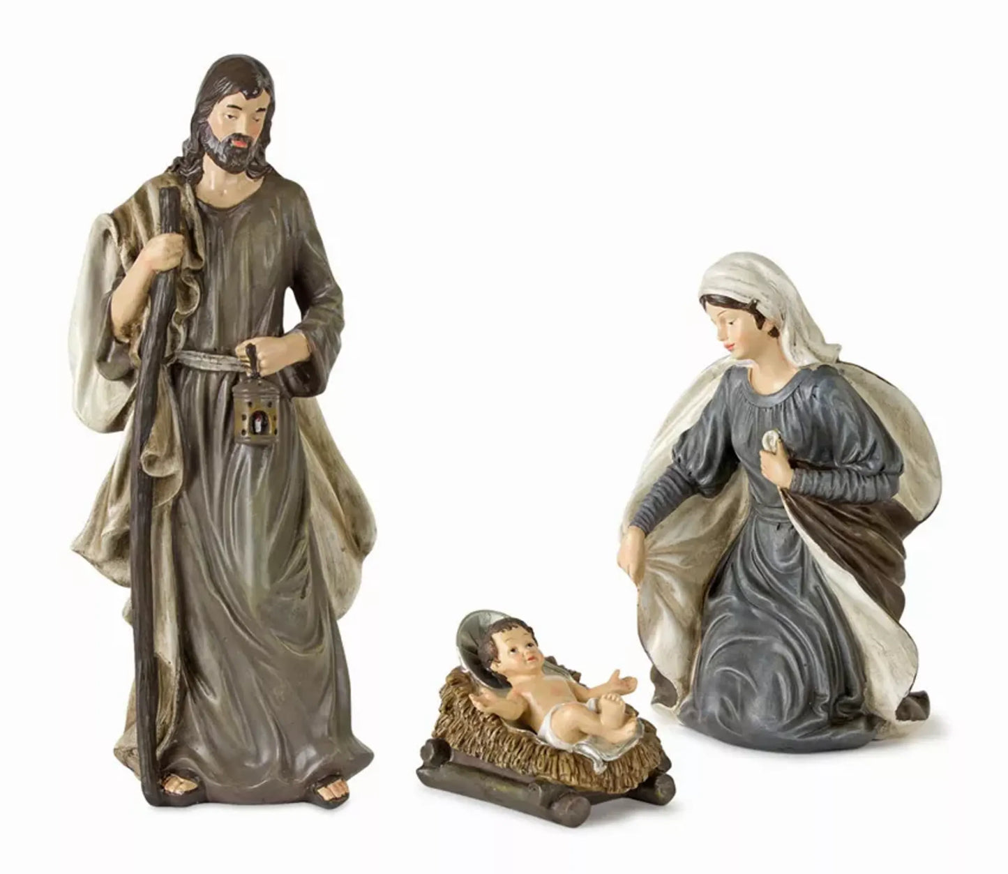 Holy Family (Set of 3) 3.25"H, 8.5"H, 13"H Resin