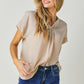 V-Neck Dolman Sleeve Solid Basic Top