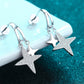 Moissanite Star Rhodium-Plated Drop Earrings