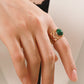 18k Gold Plated Malachite Leaf Ring