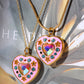 Rhinestone Decor Heart Box Pendant Necklace