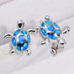 Opal Turtle Platinum-Plated Stud Earrings