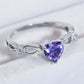 Crystal Heart 925 Sterling Silver Ring