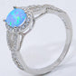 925 Sterling Silver Opal Halo Ring