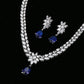 EMMAYA Romantic Trendy  Flower Design Water Drop CZ Wedding Jewelry Sets For Brides Silver-color