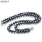 HOOZZ.P Real Pearl Choker Necklace White Black Natural Freshwater Cultured Pearl Double Necklace for Women Gift Pearl 6-7mm A