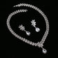 EMMAYA Romantic Trendy  Flower Design Water Drop CZ Wedding Jewelry Sets For Brides Silver-color