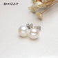 Freshwater Cultured Pearl Earrings High Quality Natural Pearly 7-8mm 925 Sterling Silver Gold Plated Gift For Bride Earring New