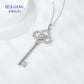 Fashionable 925 sterling silver key shaped pendant Moissanite necklace collarbone chain women's wedding fashion jewelry