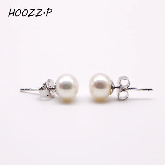 HOOZZ.P Promotional items for Pearl Earrings Qualtitly 6-7mm White Black Pink Lavender Freshwater Cultured Pearl for Women Girl