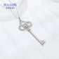 Fashionable 925 sterling silver key shaped pendant Moissanite necklace collarbone chain women's wedding fashion jewelry