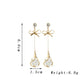 Trendy Metal Frame Dangle Opal Earrings for Women Golden Rhinestones Bow Knot Drop Earrings Wedding Party Long Jewelry Gift