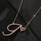 UWIN Initial Cursive Letters with Heart Pendant Necklaces Iced Out Initial Necklace Fashion Jewelry Collier Lettre