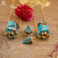 Fashion Women Gold Line Turquoises Stone Perfume Bottle Diffuser Pendant Necklace Craft Birthday Jewelry Gifts Dropship