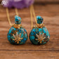 Fashion Women Gold Line Turquoises Stone Perfume Bottle Diffuser Pendant Necklace Craft Birthday Jewelry Gifts Dropship