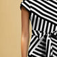 FAM-FAM Tied Striped Round Neck Cap Sleeve Dress