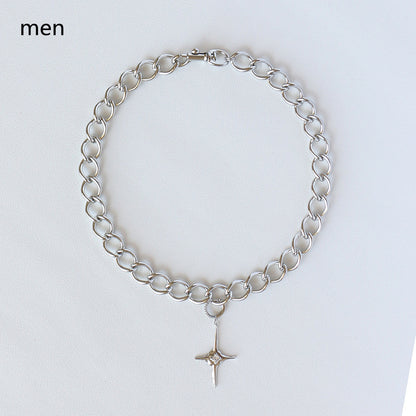 Metallic Cold Wind Cross Female Clavicle Chain Design Sense Cross Pendant Necklace Jewelry