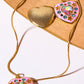 Rhinestone Decor Heart Box Pendant Necklace