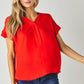 V-Neck Dolman Sleeve Solid Basic Top