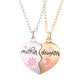 2PCS Set Jewelry Mother Daughter Necklace Matching Heart Magnetic Pendant Fashion Gifts For Mother's Day