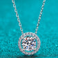 1 Carat Moissanite Round Pendant Chain Necklace