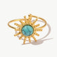 Natural Stone Sun Shape Open Ring