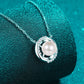 Moissanite Pearl Rhodium-Plated Necklace