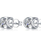 S925 Sterling Silver Inlaid Moissanite Stud Necklace Two Piece Set