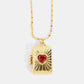 Heart Zircon Box Pendant Copper Necklace