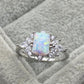 925 Sterling Silver Zircon and Opal Ring