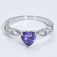 Crystal Heart 925 Sterling Silver Ring