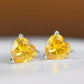 2 Carat Yellow Heart Moissanite Platinum-Plated Earrings