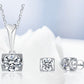 S925 Sterling Silver Inlaid Moissanite Stud Necklace Two Piece Set