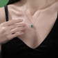 1.5 Carat Lab-Grown Emerald 925 Sterling Silver Necklace